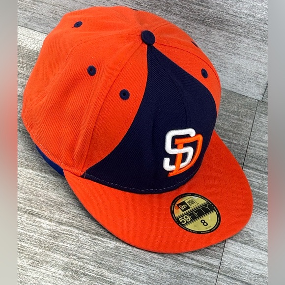 New Era San Diego Padres 59Fifty Wool Blend Fitted Hat Cap Size 8 MLB Flat Bill - Picture 5 of 15